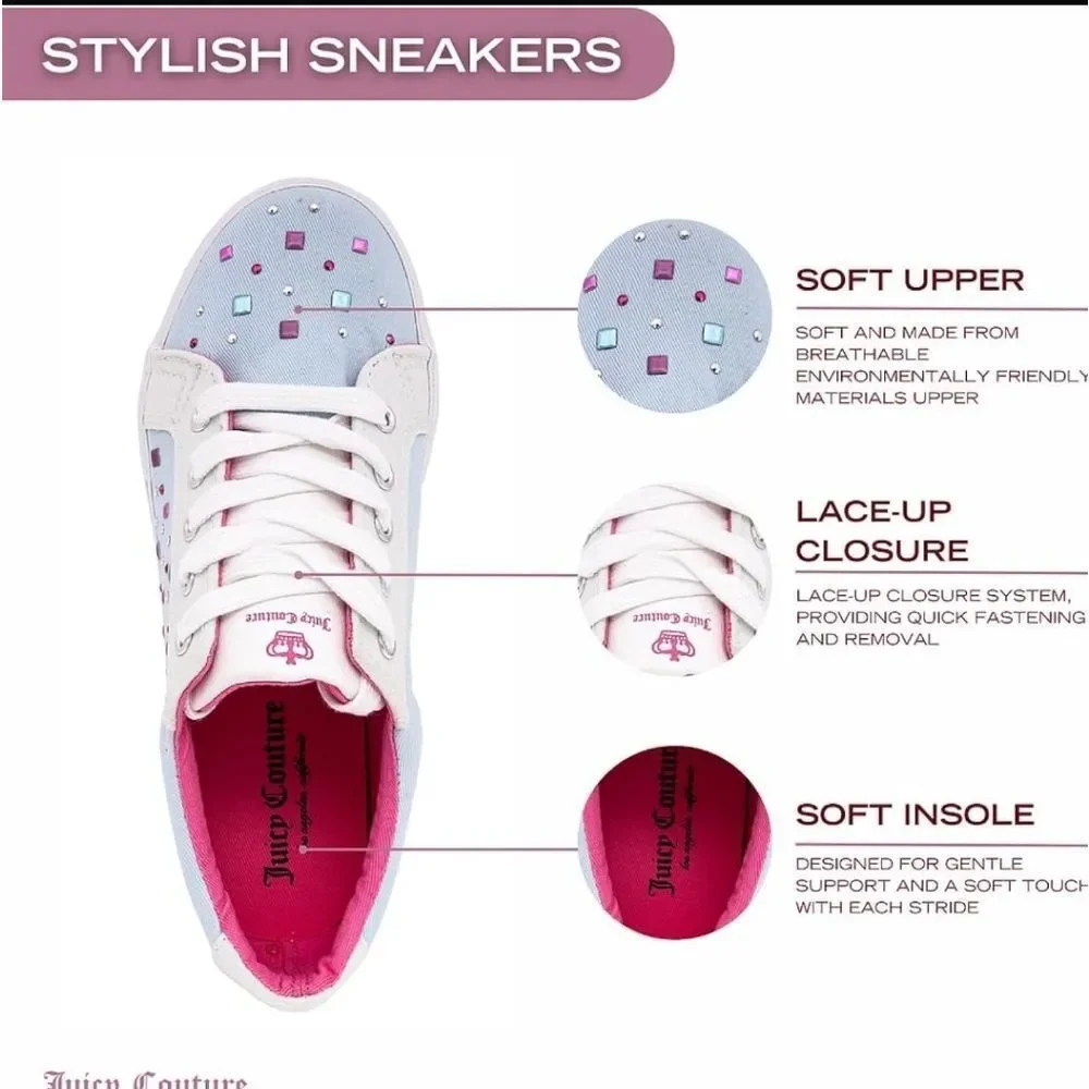 BRAND NEW JUICY COUTURE GIRLS WALKING LACE-UP SNEAKERS G1